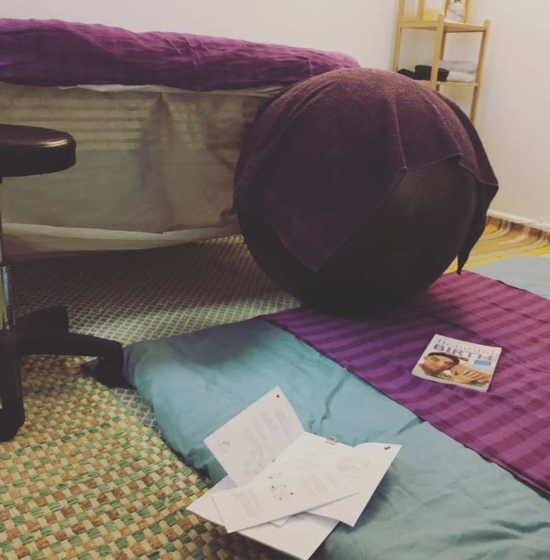 Floorwork using a futon. An excercise ball can also be incorporated, particularly helpful for lower back work or pregnant clients.